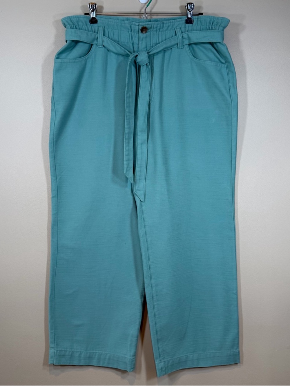 J.Crew Factory Cropped Cotton Twill Paper-Bag Pants Womens Size 12